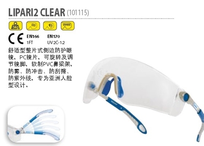 法國代爾塔LIPARI2舒適型安全眼鏡 透明防霧，專業(yè)眼部防護(hù)之選